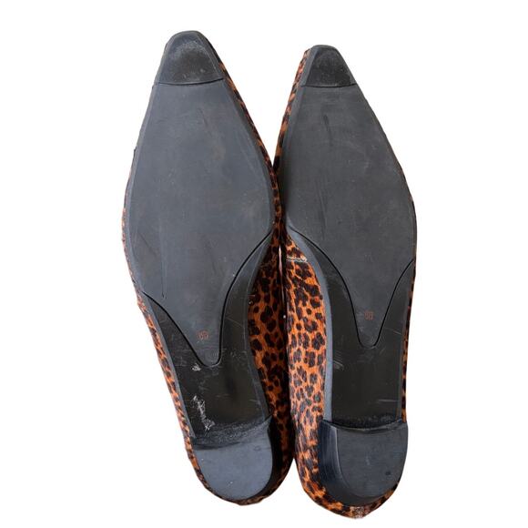 Talbots Leopard Print Pointy Toe Low Heel Flats Business Casual Dress Shoe Sz 6B - Picture 7 of 10